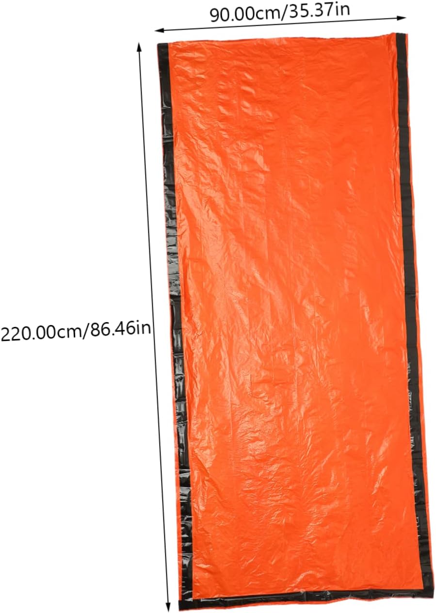 Portable PE Aluminum Emergency Sleeping Bag Drawstring Storage Survival Kit Whistle Lightweight Thermal Blanket for Camping and Outdoor Activities