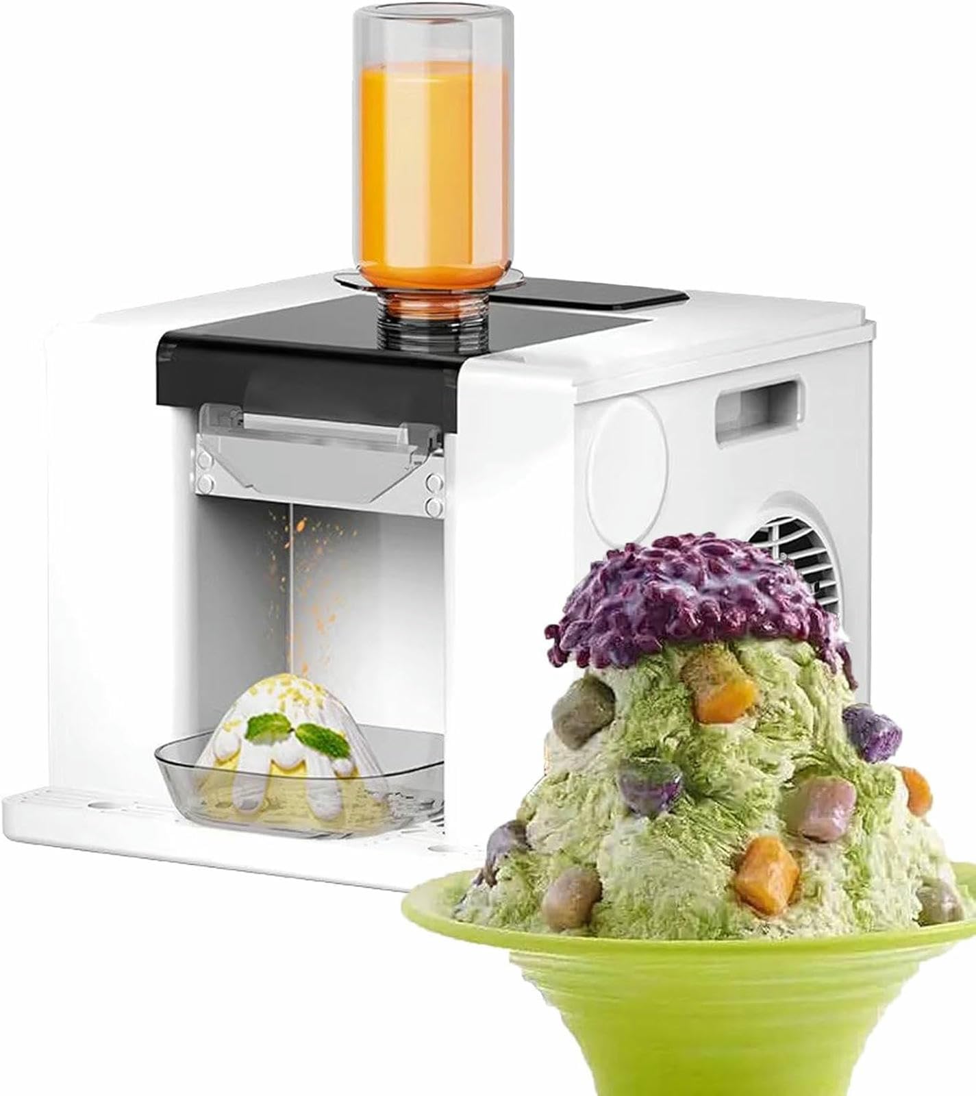 Macchina Elettrica per Triturare Ghiaccio, Produttore di Cono di Neve in Acciaio Inossidabile Ad Alta capacità di 132lbs / Giorno, Perfetto per Casa, Ristoranti, Feste E Camion Alimentari