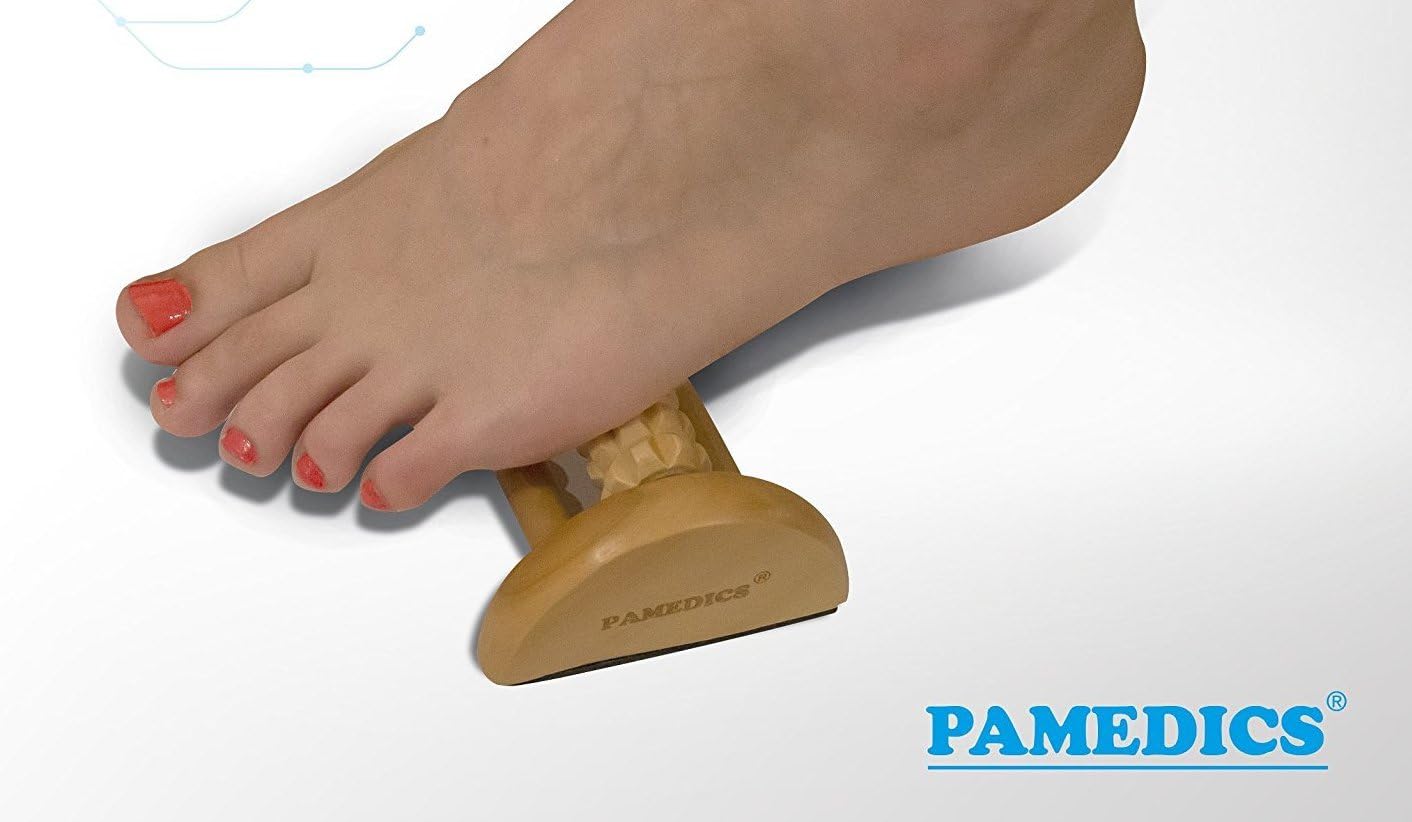 FOOTFLOW Foot Massage Roller by PAMEDICS/Relief of pain and tension/Natural muscle stimulation/Gentle reflex zone massage wood