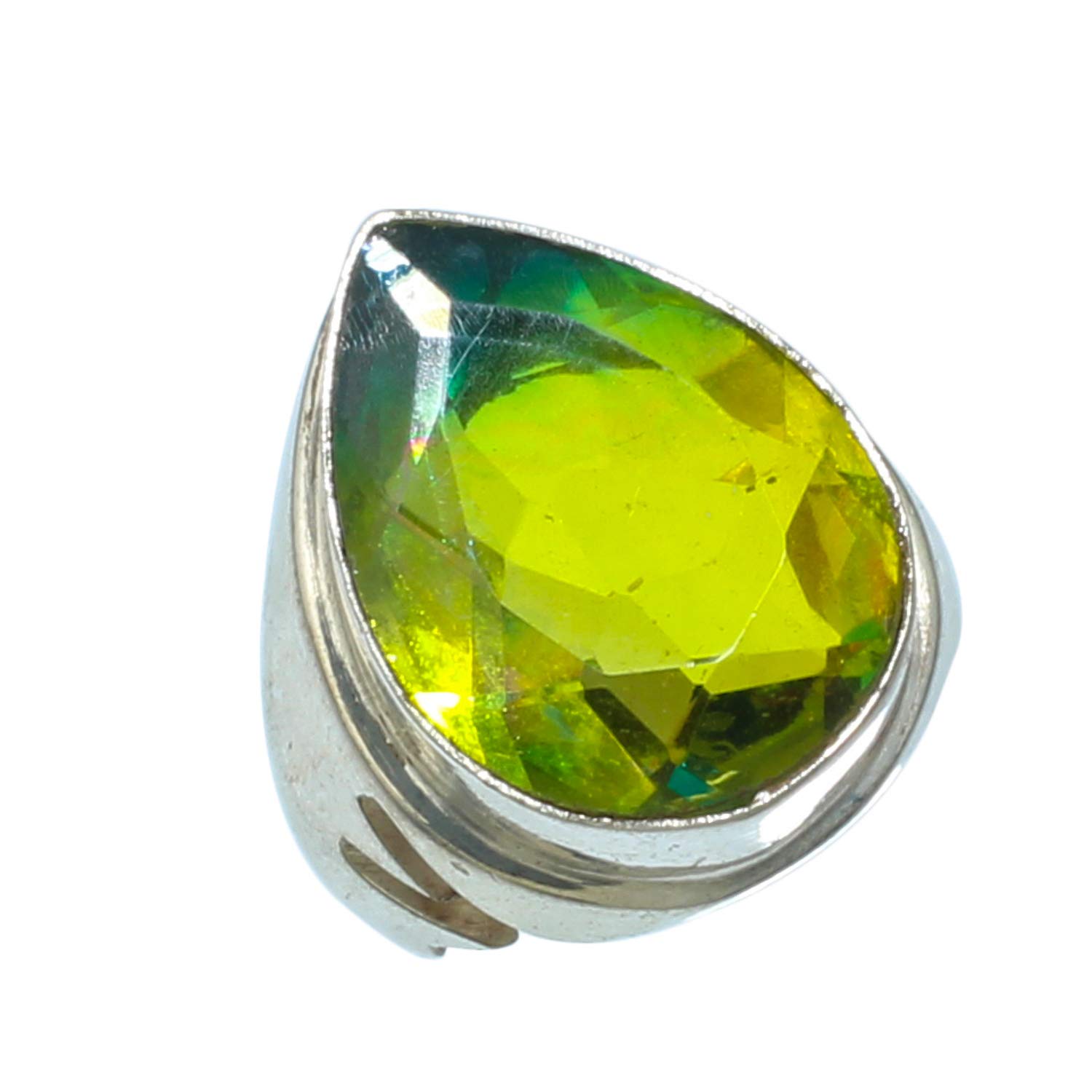 Bague déclaration tourmaline bicolore d'exception en argent 925 - 2