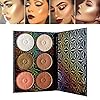 Highlighter Contour Makeup Palette,Bronzer Highlighter Blush Matte Shimmer 6 Colors, Face Cheek Contour Palette Highlight Blush Nude Pink Rose Gold - Vegan, Cruelty Free And Hypoallergenic