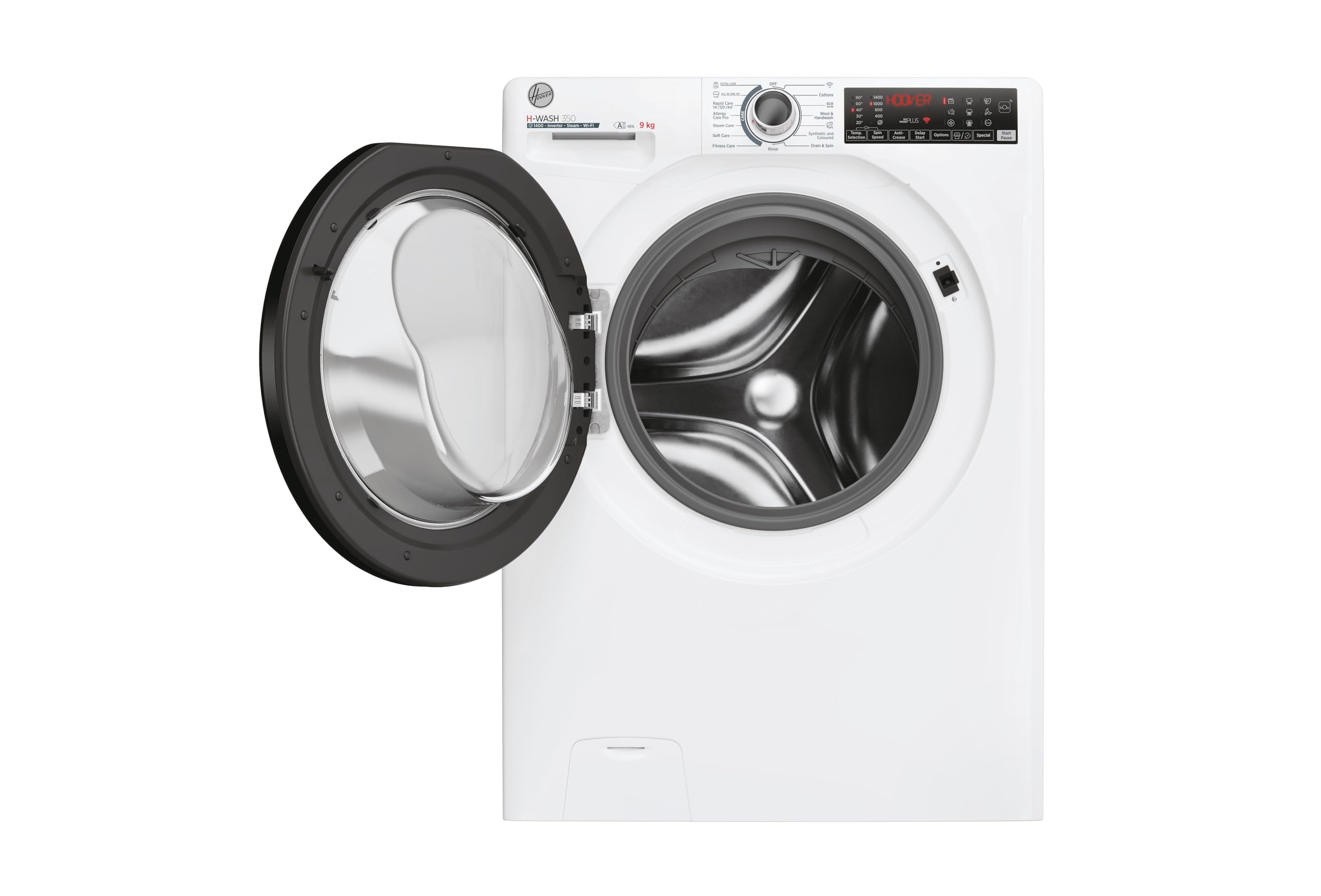 Hoover H-WASH 350 9kg Freestanding Washing Machine, 1400 RPM, A Rated, ECO-Power Inverter Motor, hOn App, 60 Programmes, Eco Doser, Power Care System, White, 60x53x85 cm - H3WPS496TAMB6-80 — view 3