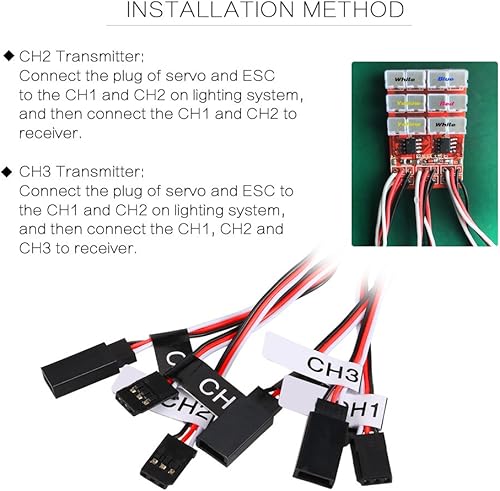 Miniatura 6 de 12 LED RC Kit de iluminación para direcciónfrenosimulación inteligente flash RC luces para modelos a escala 110 RC Car Yokomo Tamiya HSP HPI AXIAL