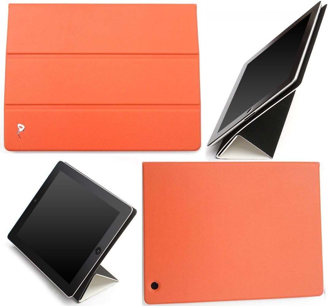 iPad Case, Slim-Fit Folio Smart Cover for Apple the New iPad 4 & 3 (3rd and 4th Generation with Retina Display) / iPad 2 (Orange)