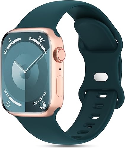 Miniatura 15 de Sport Silicone Band Compatible with Apple Watch 38mm 40mm 41mm 42mm 44mm 45mm 46mm 49mm Women Men, Soft Waterproof Strap Replacement Wristband for