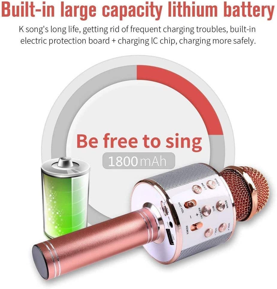 ZWYUAN Bezprzewodowy przenośny ręczny mikrofon do karaoke Bluetooth na imprezę domową mikrofon do mowy dla dzieci