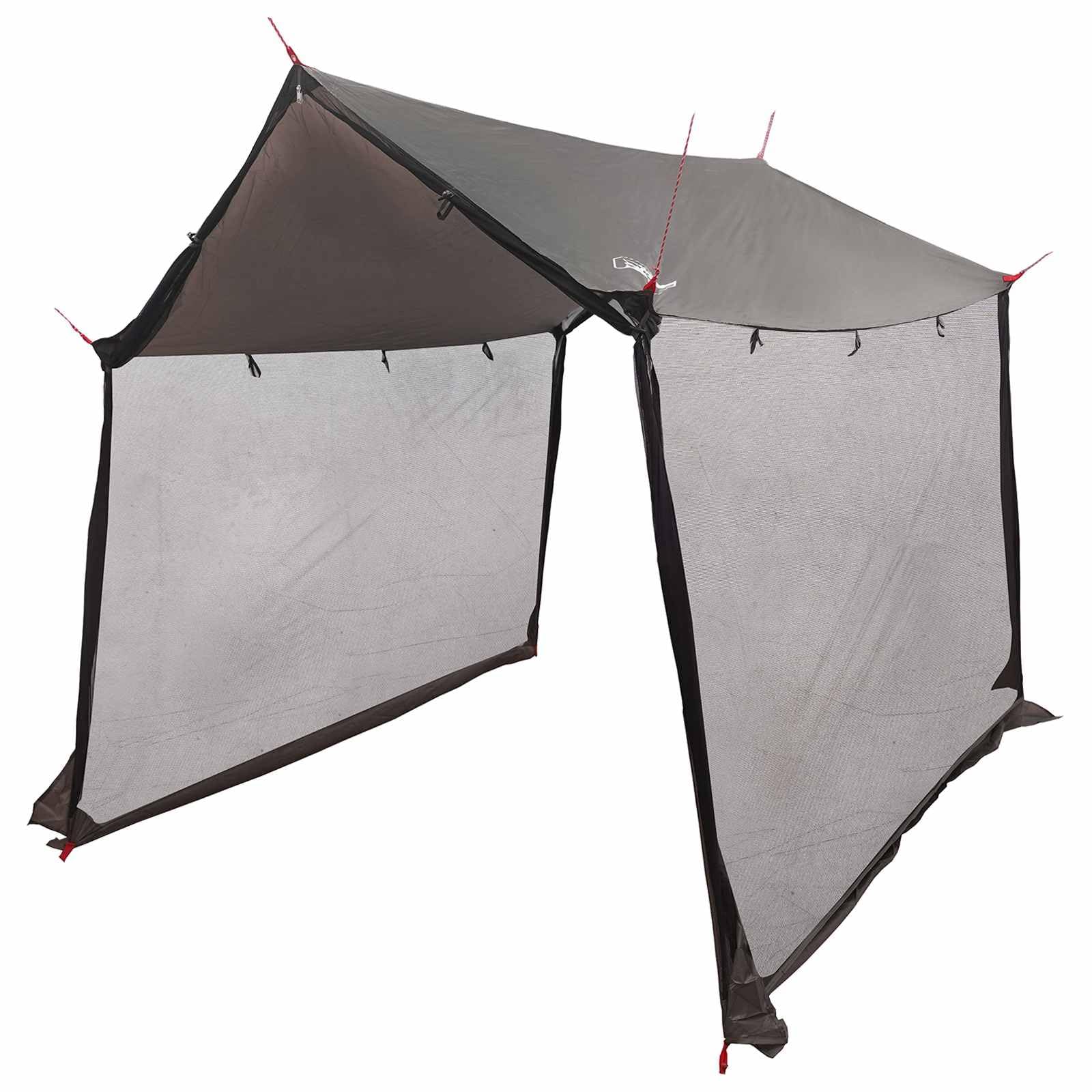Tarp de Camping avec Murs en Maille Gris et Orange, abri léger, Montage Rapide, pour randonnée, Plage, Festival ou activités en Plein air