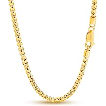Dankadi Italy Design 925 Sterling Silver Necklace Men & Women 3MM Square Rolo Link Round Box Chain Chokers 18" 20" 22" 24" 26" 28" Jewelry