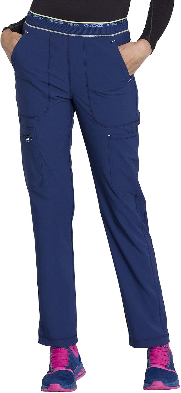 Cherokee Infinity Women's Mid Rise Tapered Leg Pull-On Scrub Pant