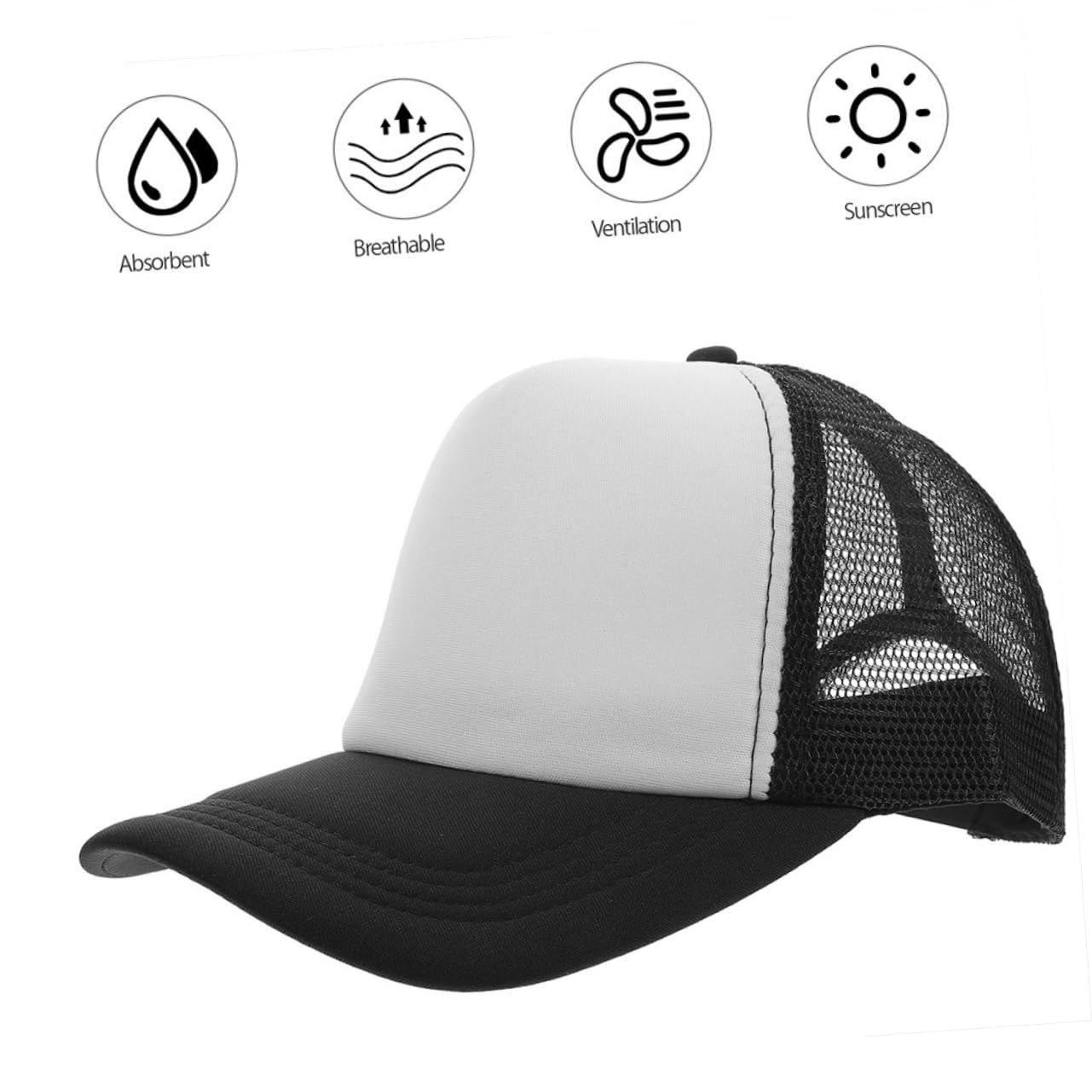 Set da 6 Cappelli da Baseball in Rete Traspirante per Sublimazione, Cappelli Vuoti Fai da Te per attività All'aperto e Uso Quotidiano