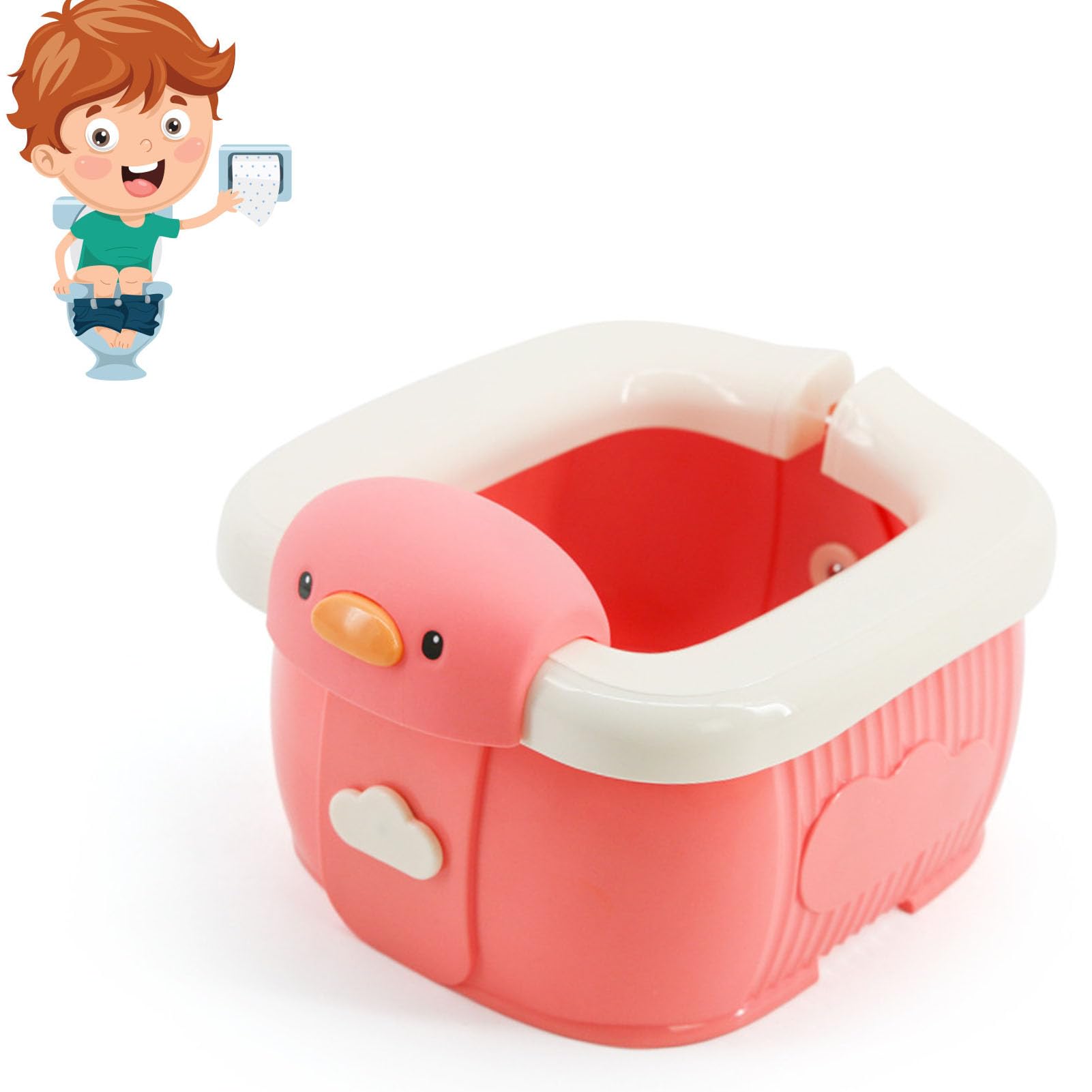 Toilette Pieghevole per Bambini, Vasino, WC Pieghevole, Portatile, Leggero, Confortevole, a Prova di Perdite, per Bambini, Verde, 26 X 16 X 16 Cm, Prodotti per la Cura del