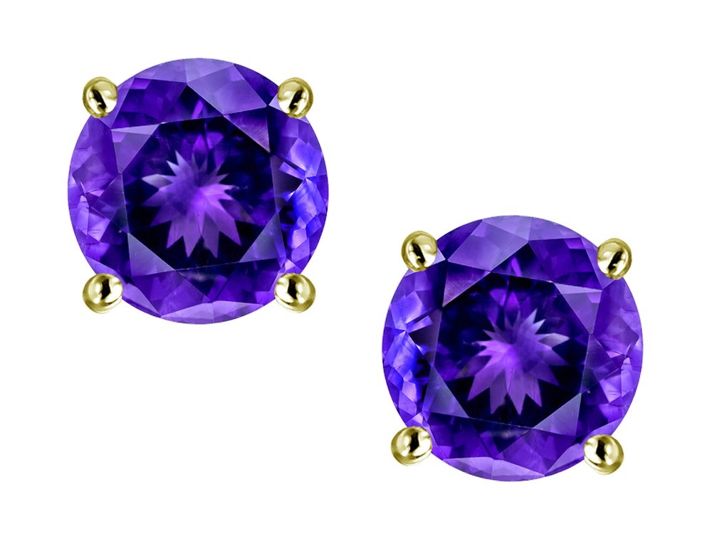 Star K Choice of 10k Gold or Sterling Silver Classic Round 7mm Four Prong Stud Earrings