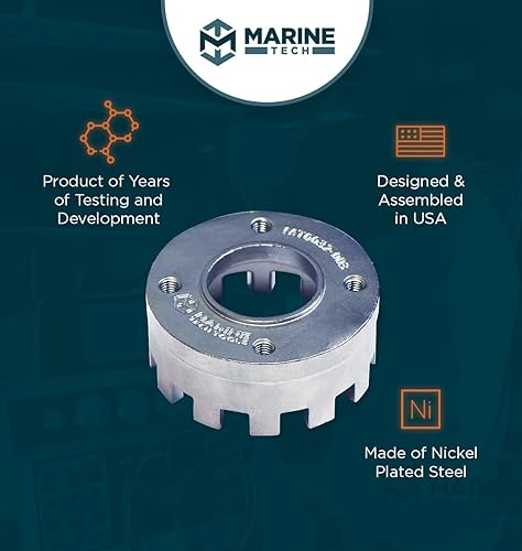Miniatura 5 de Marine Tech Tools - Llave de anillo de retención de 3.701 in de diámetro exterior, 12 dientes, accesorio para mango de llave (AMT0031), se adapta a