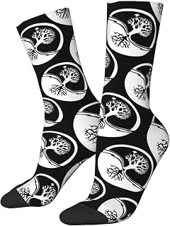 874 Office Socks, Ying Yan(Yinyang) Tree Walking Socks Anti Bliste Trainer Socks Wicking Work Socks For Women Hiking Baseball 40cm