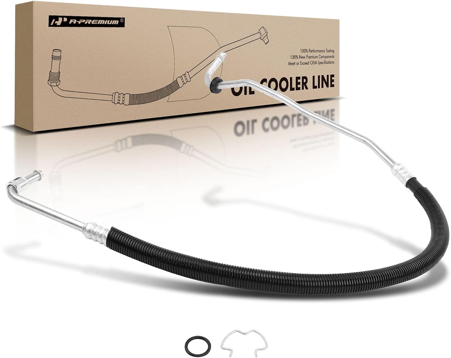 A-Premium Outlet Upper Engine Oil Cooler Line Hose Assembly Compatible with Chevrolet C2500 K2500 Suburban C3500 K3500 V8 7.4L