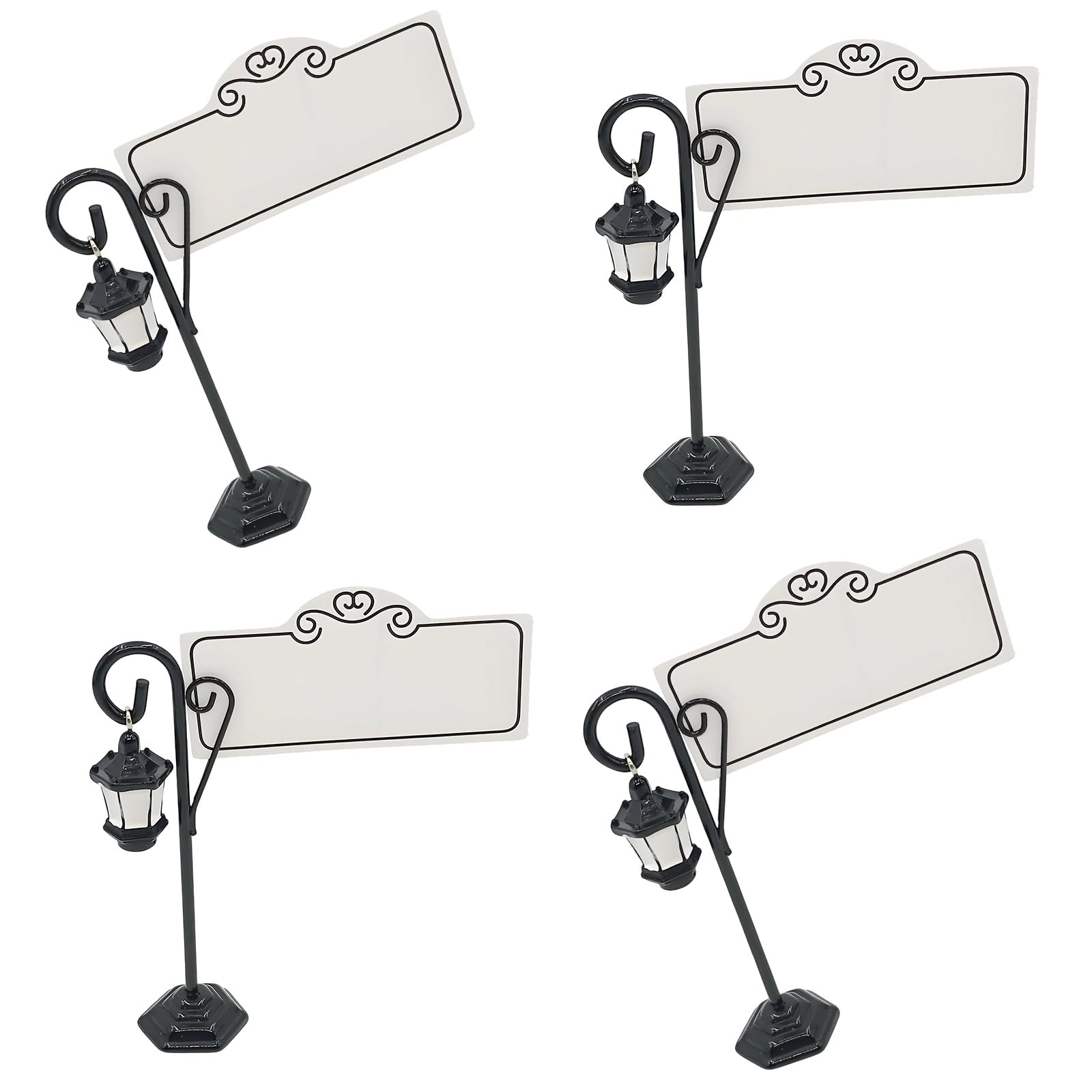 our fave 4Pcs Street Light Shape Table Card Stand Metal Note Memo Holder Table Deck