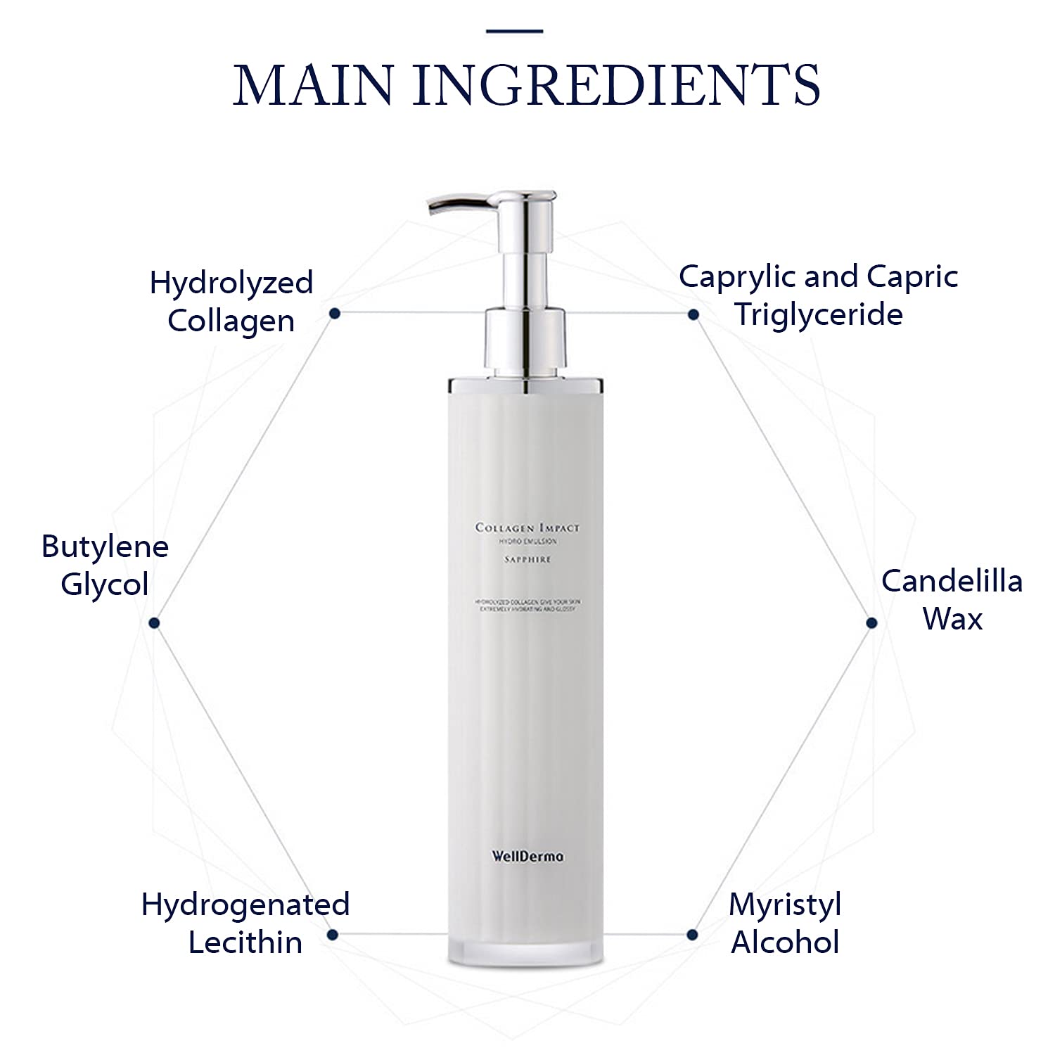 WELLDERMA Sapphire Collagen Impact Hydro Emulsion, 100mL / 3.38 fl.oz – Hydrating & Balancing Face Lotion with Niacinamide and Shea Butter - Image 5