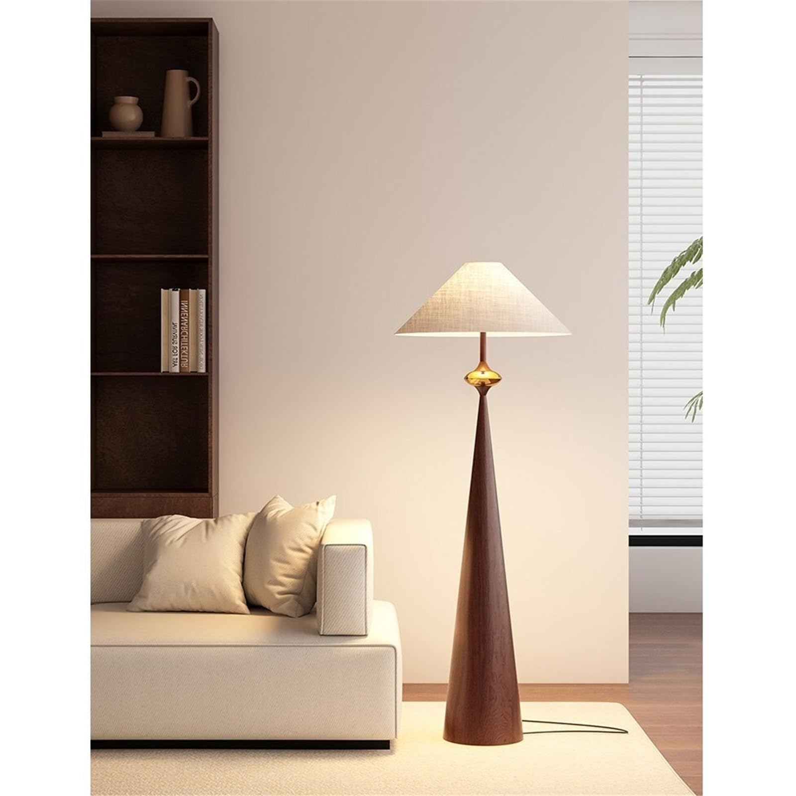 Soggiorno Lampada da terra decorativa struttura ferro paralume tessuto