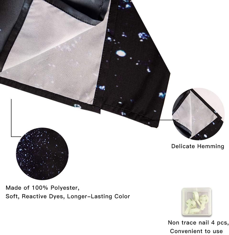 SENYYI Moon Stars Wall Tapestry Wall Hanging Outer Space and Galaxy Tapestry Night Sky with White Cloud Home Decor for Room (59.1 x 82.7 inches)