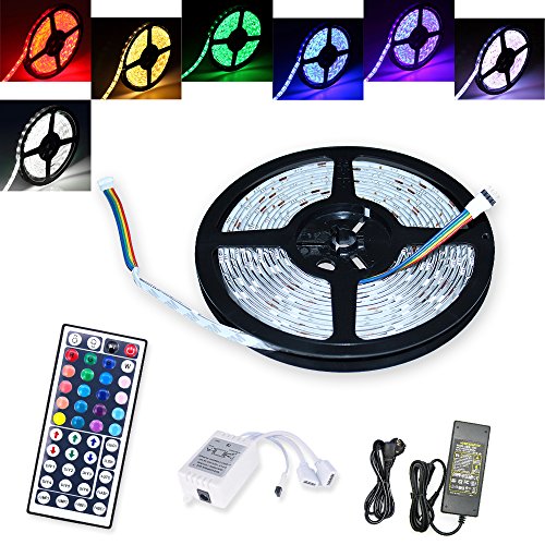 Rotemion LED Streifen Lichterkette,10M RGB Farbwechsel SMD 5050 LED Strip, Lichtband Kit mit Fernbedienung und Netzteil, IP65 Wasserdicht, LED Band für Haus, Schlafzimmer, Küche Cover