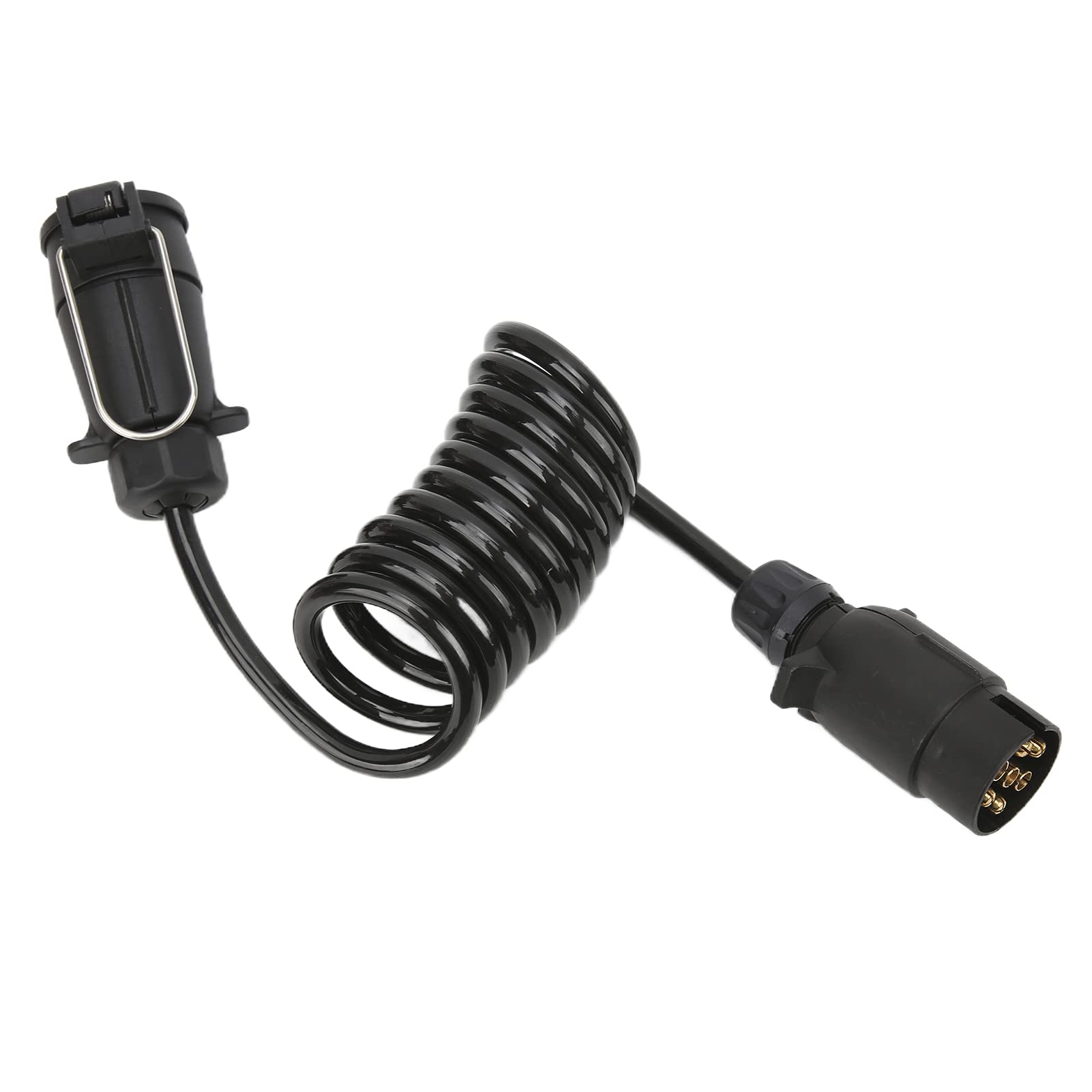 Keenso Spina A 7 Pin Per Rimorchio – Standard Europeo – Cavo A Spirale 2 Metri – Connettore Elettrico Con Coperchio Impermeabile
