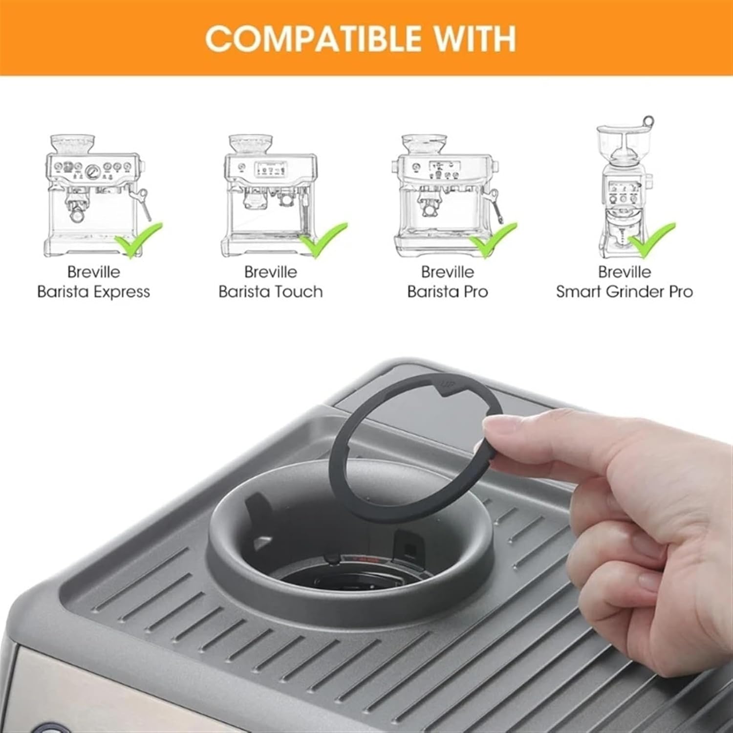 Espresso Pot Coffee Maker Sealing Dose Silicone Brew Head Gasket Seal Rings Compatible For Upper Burr Rubber Seal*(FOUR PIECES)