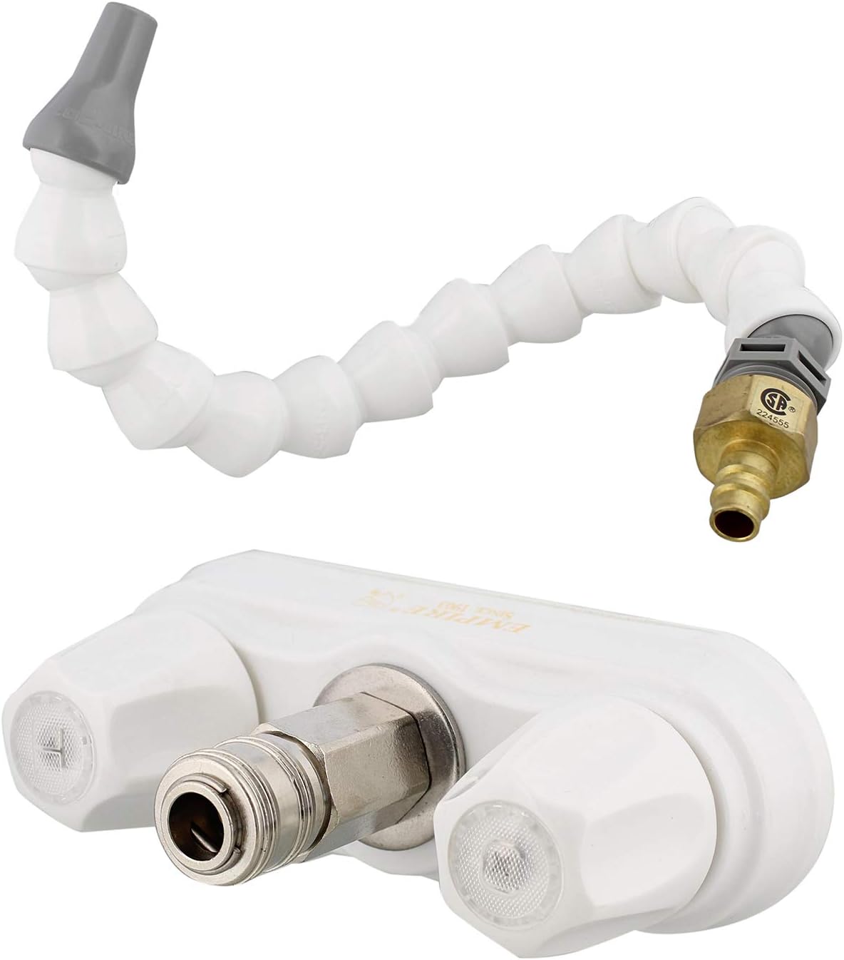 Empire Faucets CRD-QDFLX-WHT 4" Quick Disconnect Valve with Metal Quick Connecter - White