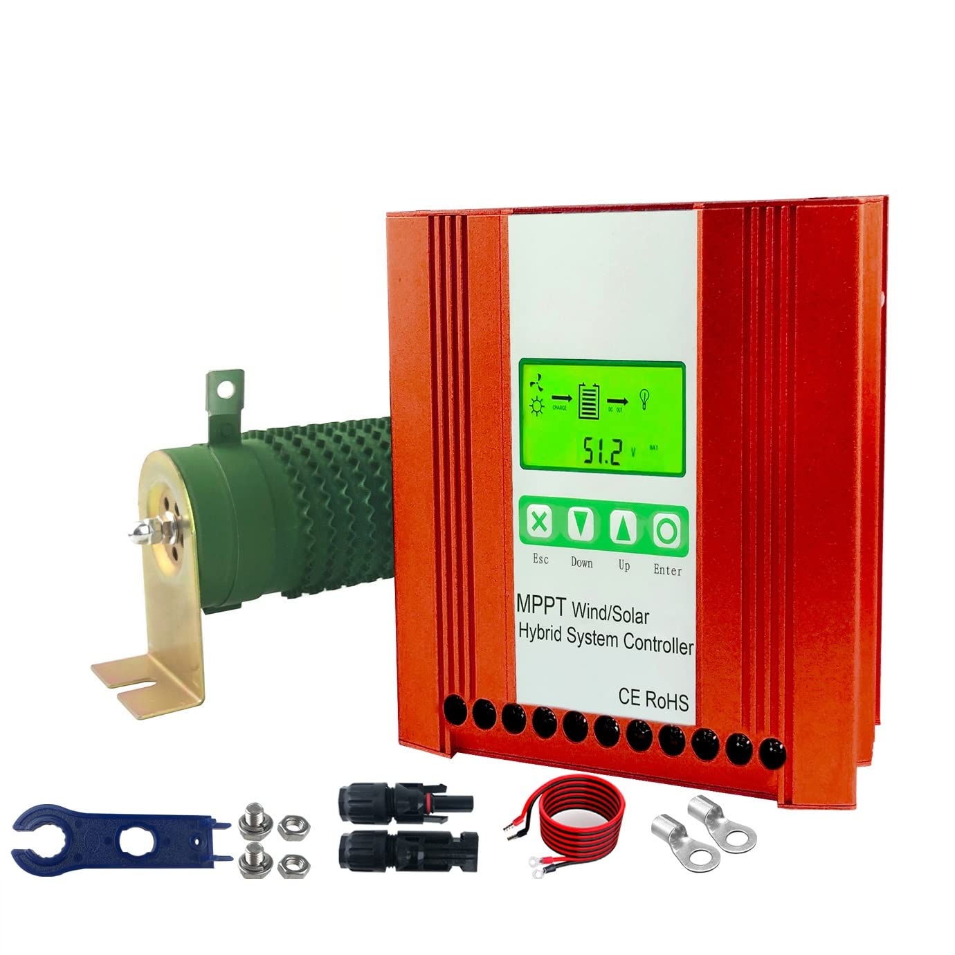 12V 24V 48V 4000W hybrydowy wiatrowy regulator ładowania słonecznego MPPT generator wiatrowy układ słoneczny do akumulatora litowo-ołowiowego Lifepo4(Wifi,800W Solar800W,48V)