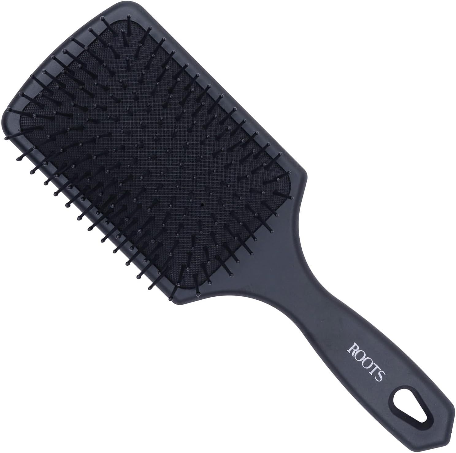 ROOTS Black Paddle Hair Brush | Rounded Tip Bristles | For Blow-Drying & Styling | Prevent Scalp Scraping & Cuticle Damage | For All Hair Types | For Men & Women | Length - 9.7 Inch, Model No - PIP03