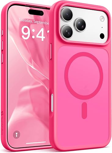 SuydanBox Translucent Case for iPhone 17 Pro Max (Hot Pink)