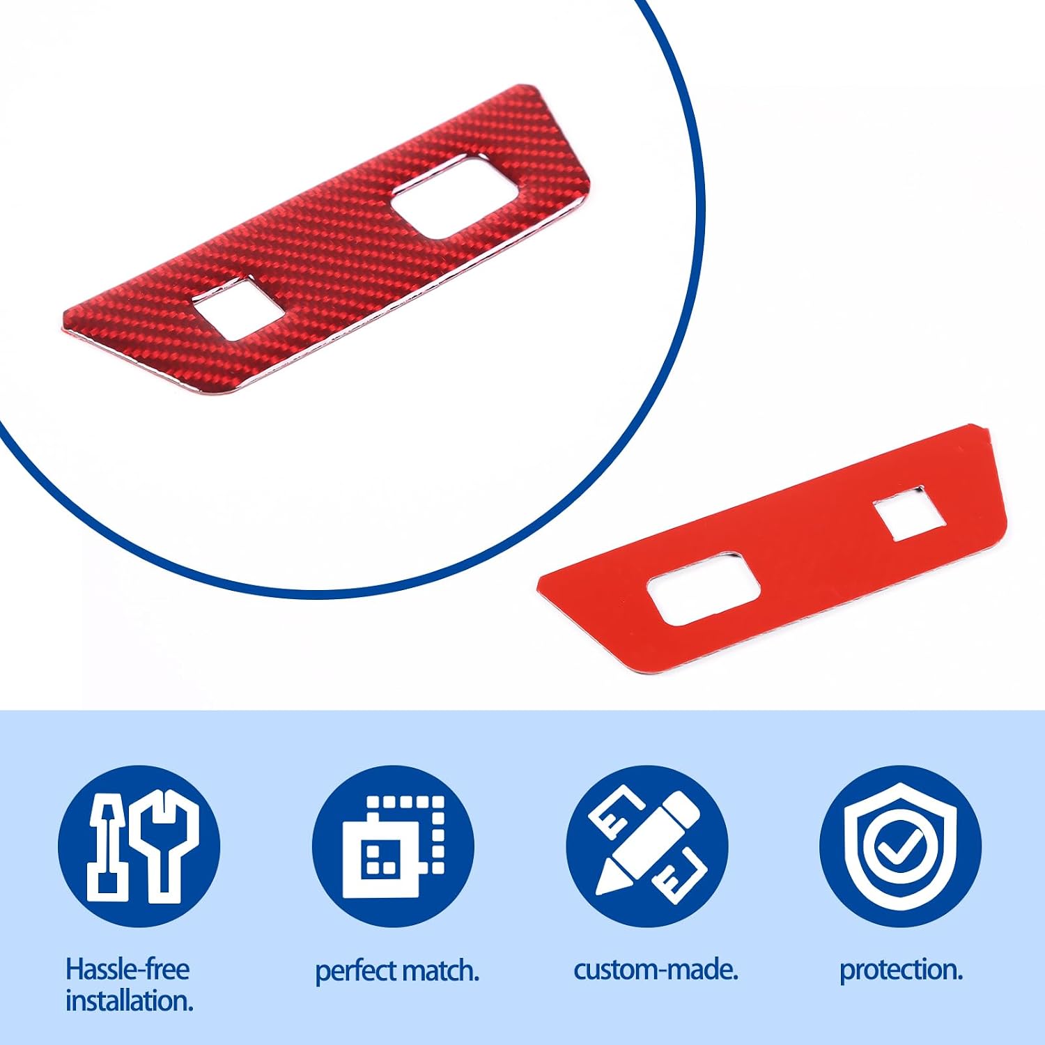 Trunk Switch Button Cover Trim Compatible with Lotus Emira V6 2021 2022 2023,Soft Carbon Fiber Interior Tailgate Switch Panel Frame Sticker Trim Accessories 1PCS (Red Carbon)