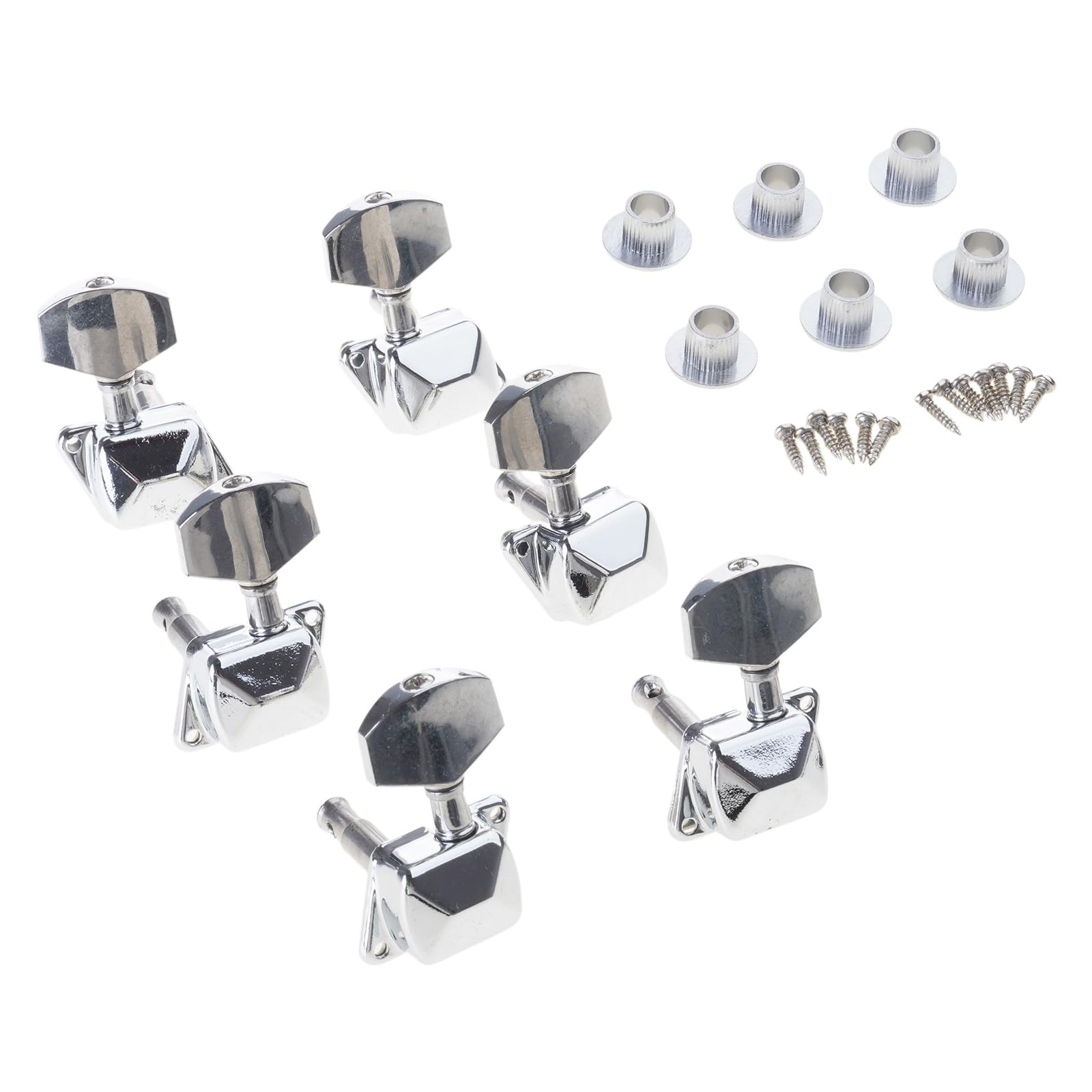 Jazuaiao 6Pcs Metal Guitar Tunings Machine Head String Tuners Replacement Guitar String Tunings Peg Accessory Tuners Pegs