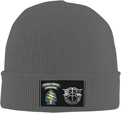 LEILEIflag Us Army Special Forces Beanie Cap Knit Skull Caps Winter Warm Pullover Cap Deep Heather