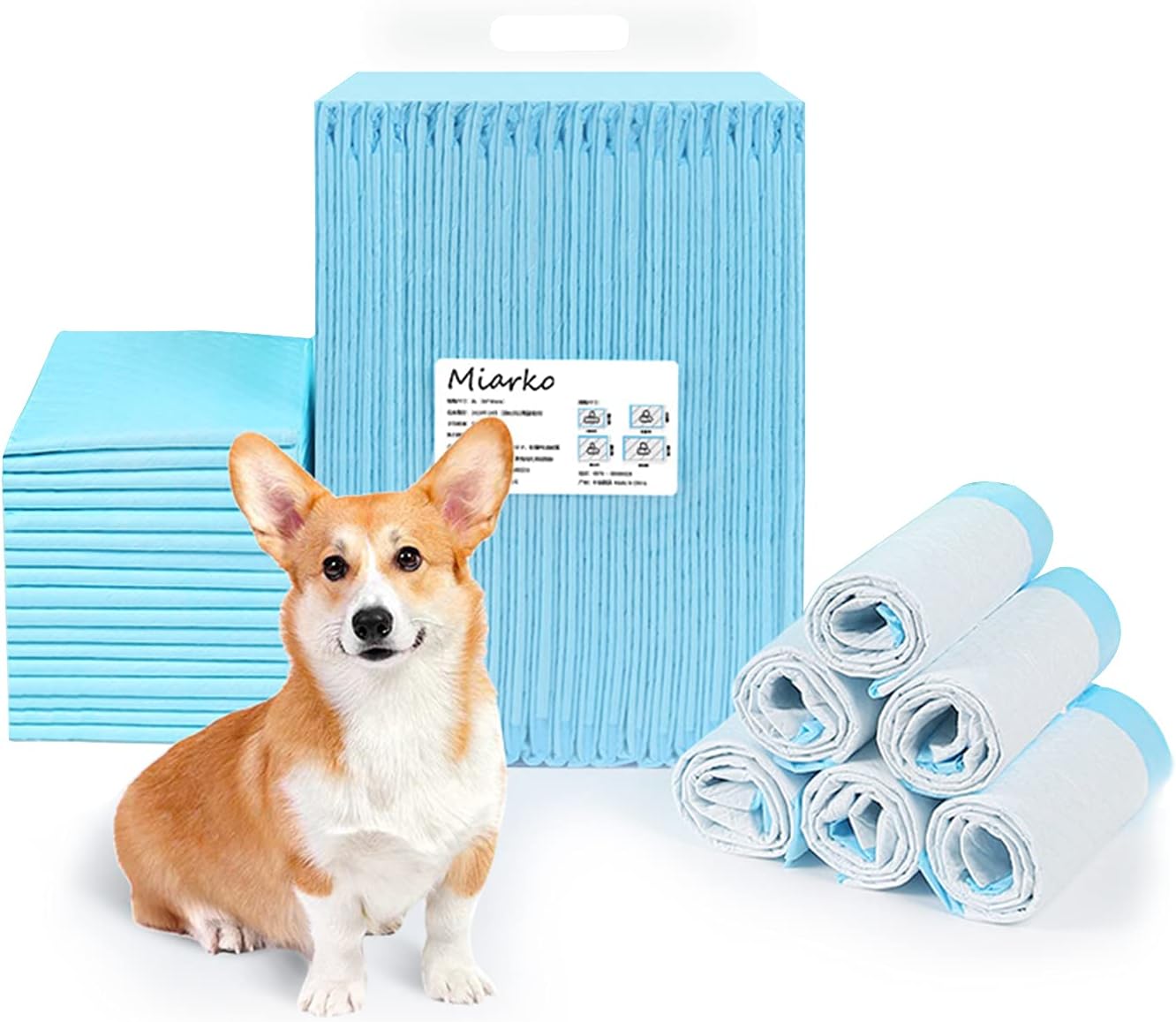 OKBUYNOW Pet Training Pads Disposable Pee Pad for Dog Puppy Cat Rabbits Pets, Quick Drying No Leaking Super Absorbent 60x90 cm XL- 20 Pieces, Blue
