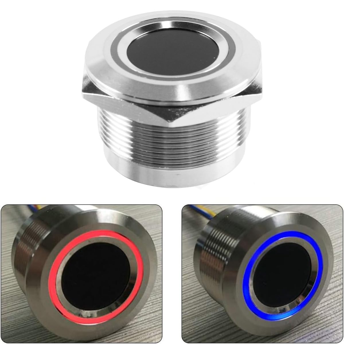 Ausi Sensor capacitivo de huellas dactilares R503: módulo circular de identificación de metales con indicador de anillo bicolor