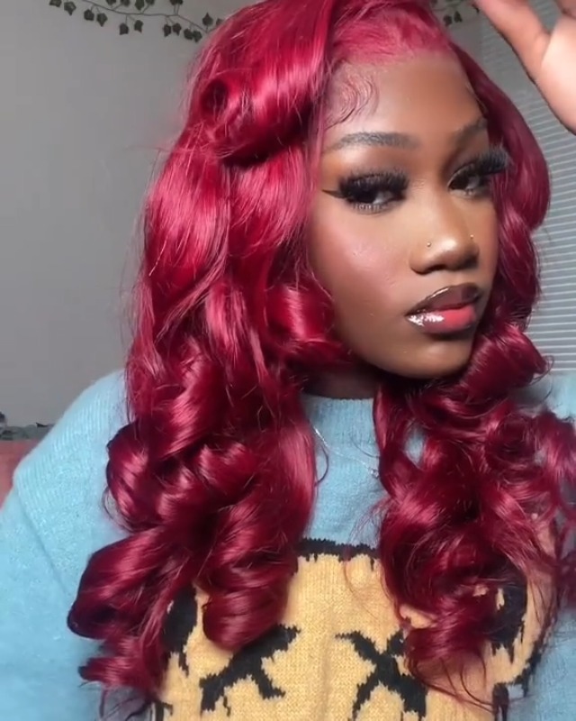 12インチ　HEPTICS - NATURAL WOMAN ラバーズ Amazon.com : 99J Burgundy Lace Front Wigs Human Hair 200