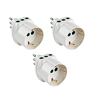 Fanton S.P.A. FANTON 82210-B3- set 3 pz adattatore triplo schuko bipasso da spina