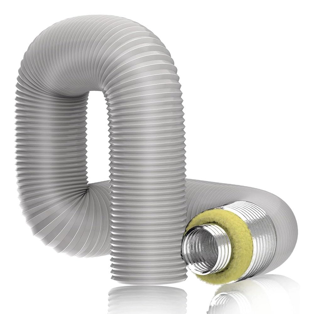 Bilake Tubo Flexible Aislado para Aire Acondicionado y climatización, 10 Metros conducto Aluminio Flexible Aislado calorifugado térmico
