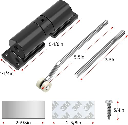 Miniatura 3 de Cierrapuertas automático de seguridad, cierrapuertas para cierre automático, convierte puertas con bisagras en cierre automático, color negro
