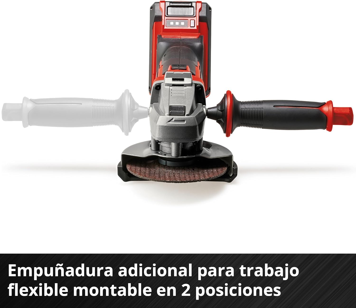 Einhell Amoladora angular con batería TE-AG 18/115-2 Li-Solo Power X-Change (18 V, 115mm, diámetro de disco, 28 mm de profundidad de corte, empuñadura adicional, sin disco de corte ni batería)