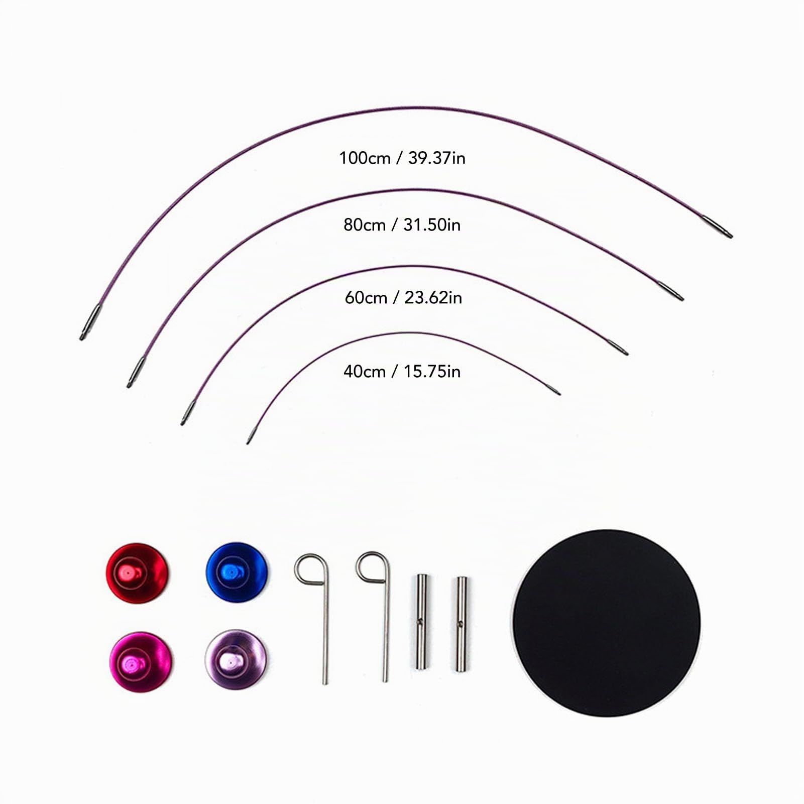 Juego de Agujas de Ganchillo Tunecino, Juego de Agujas de Ganchillo Intercambiables de Aluminio con Cable y Bolsa de Almacenamiento, Agujas de Tejer de 3-10Mm de Largo para Amantes