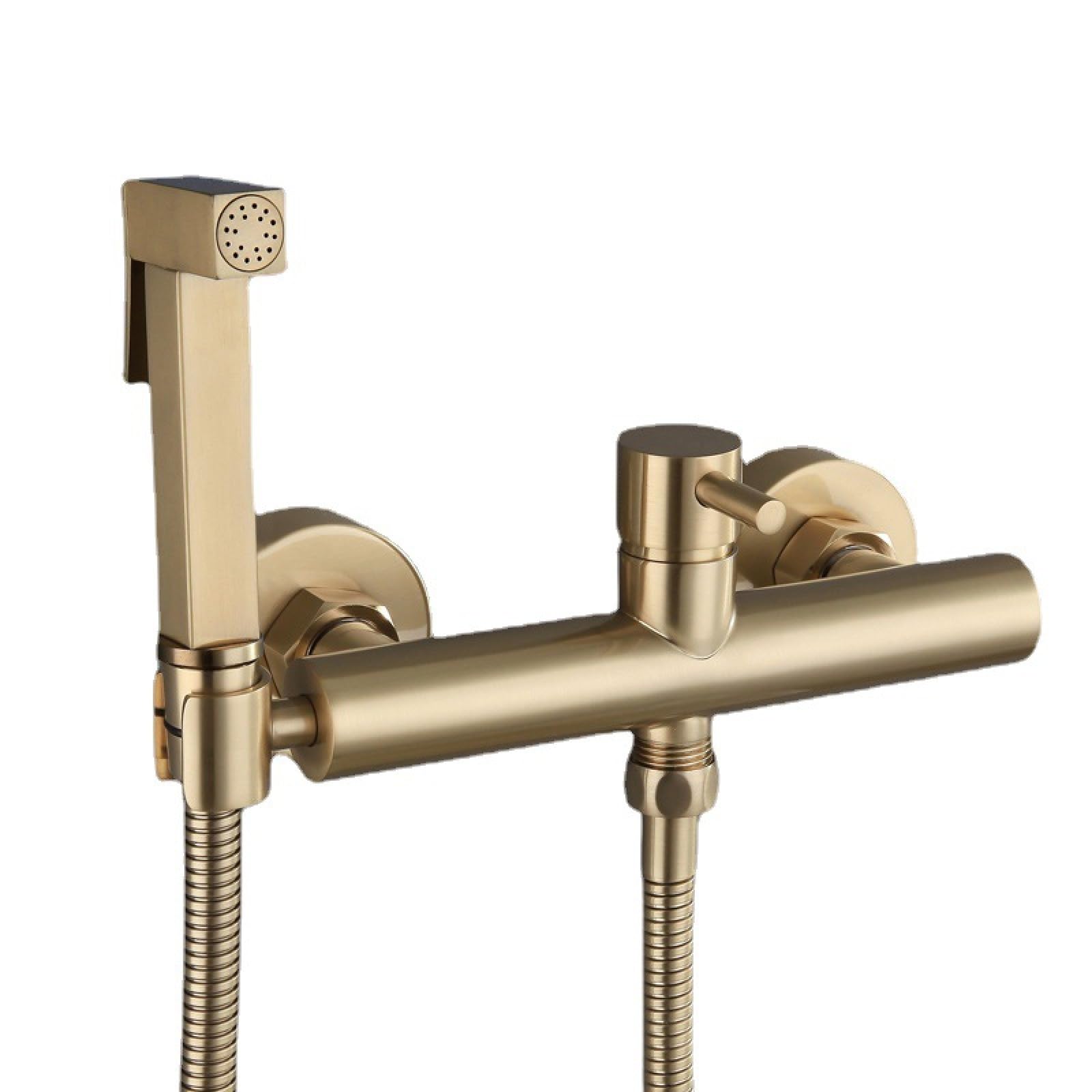 Bidet Sprayer for Toilet Portable Brushed Gold Toilet Jet Spray Portable Bidet Sprayer for Toilet from Sink All