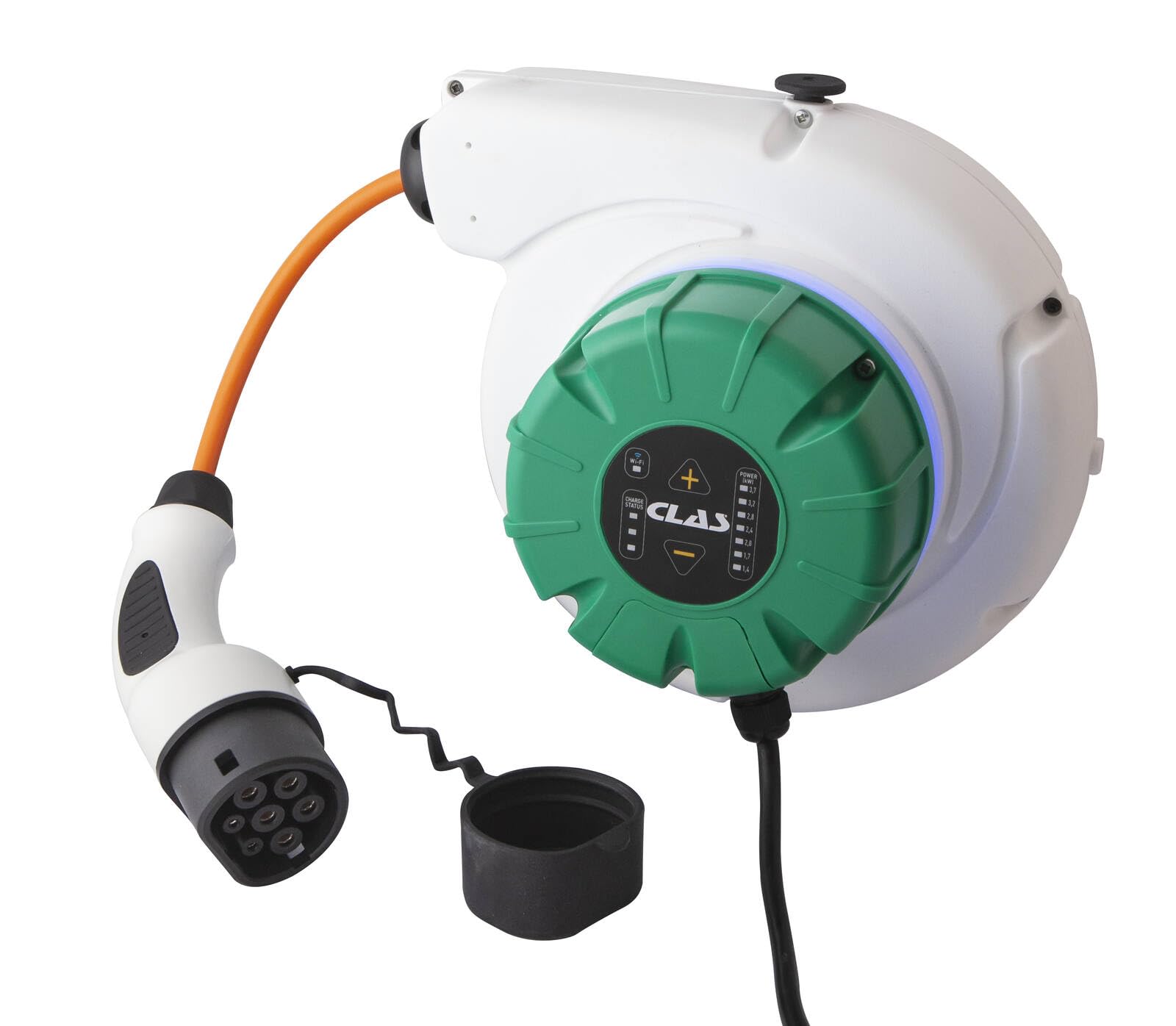 CLAS Equipements Wallbox WiFi Kabeltrommel für Stromversorgung Elektrofahrzeug Typ 2 – OE 2000