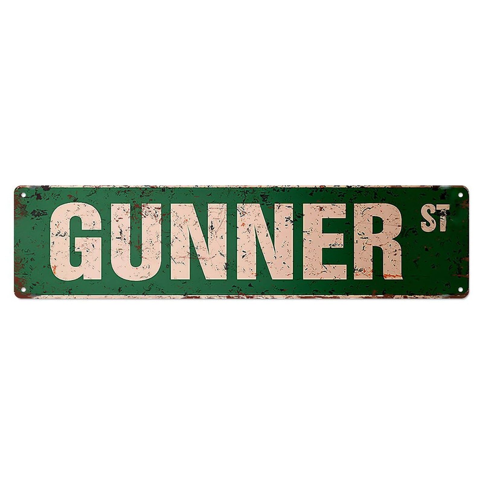 Gunner Street Sign Pattern Metal Tin Sign Plaque