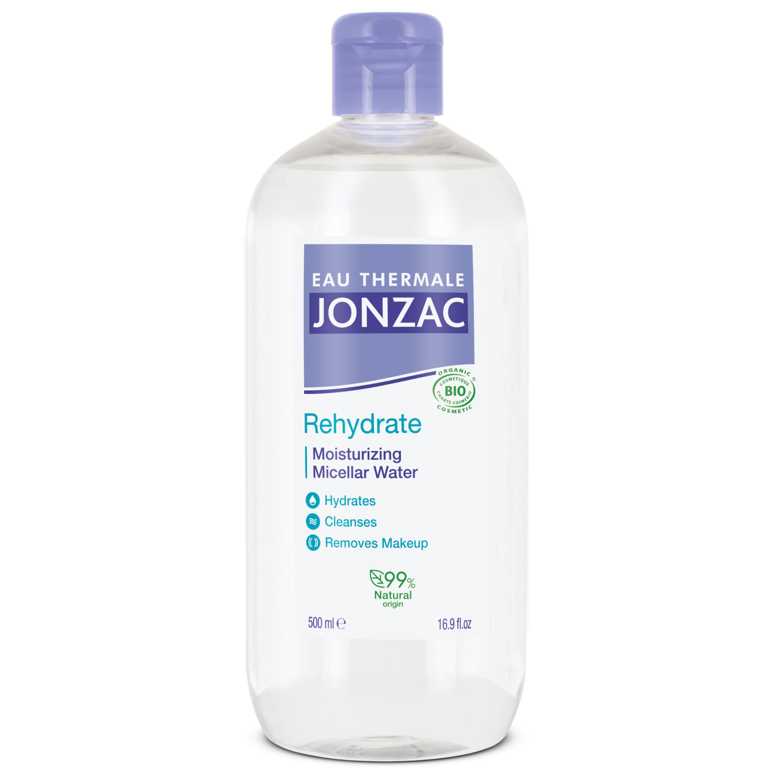 Eau Thermale Jonzac – Moisturizing micellar water - Rehydrate Dehydrated skin, even sensitive - Organic certified - 500 ml bottle