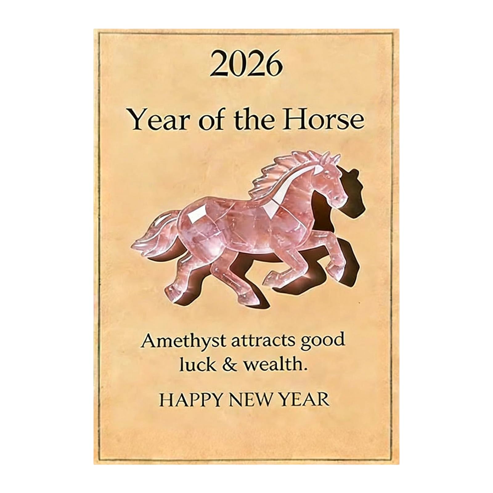 Piceioep Affirmation Card Set, Acrylic Horse Charm for Birthday Wedding and Chinese New Year Celebrations Birthday Party Deck Horse