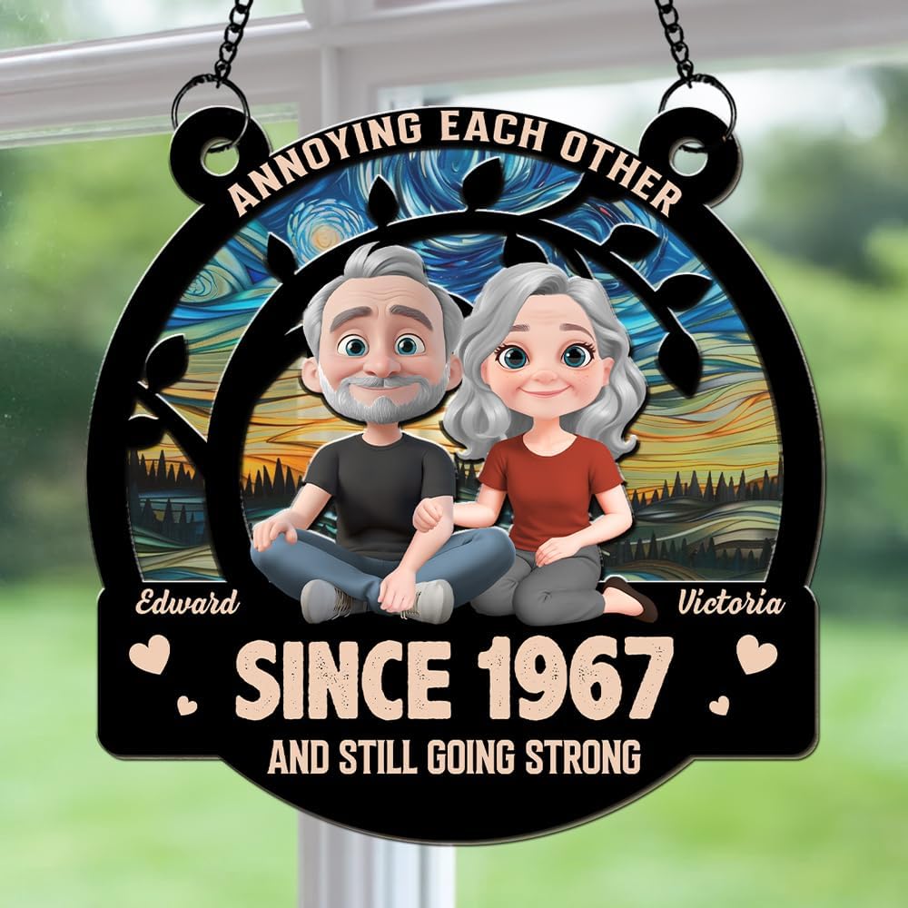 Personalized Gifts for Wife - Long Lasting Love Personalized Suncatcher, Acrylic Decoration, for Anniversaries, Birthdays, or Christmas
