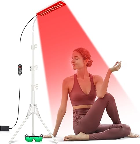 Miniatura 1 de Lámpara de terapia de luz roja, terapia de luz infrarroja con soporte, luz roja de 660 nm y dispositivo de luz infrarroja cercana de 850 nm para
