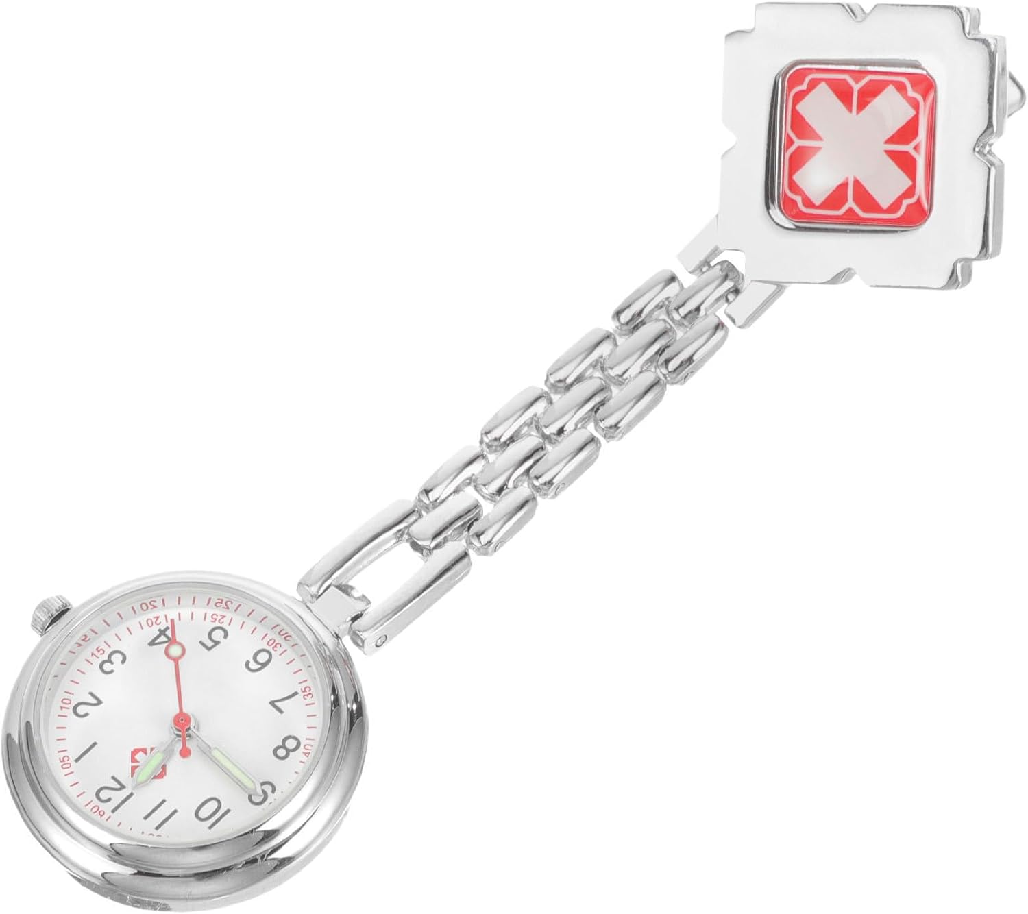 OUNONA Nurse Watch Clip on Fob Watch with Alloy Clip Xmas for Nurses