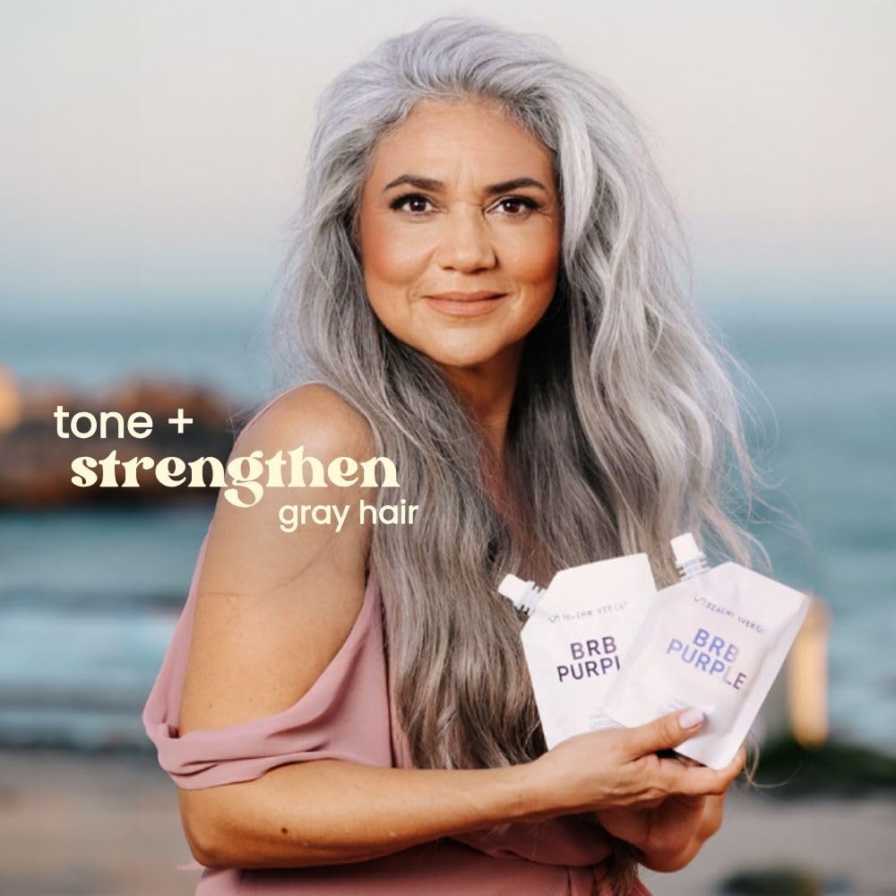 The Beachwaver Co. BRB Blonde Purple Conditioner - Travel Size (3 Oz) | Anti-Brass Toning Conditioner w/HiX Vegan Bond Multipliers | Moisturizing Sulfate-Free Formula for Blonde & Grey Hair